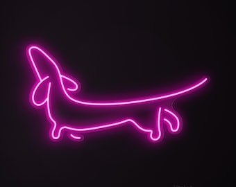 Dachshund Dog Neon Sign – LED Wall Art for Kids Room, Pet Space, Dog Lovers