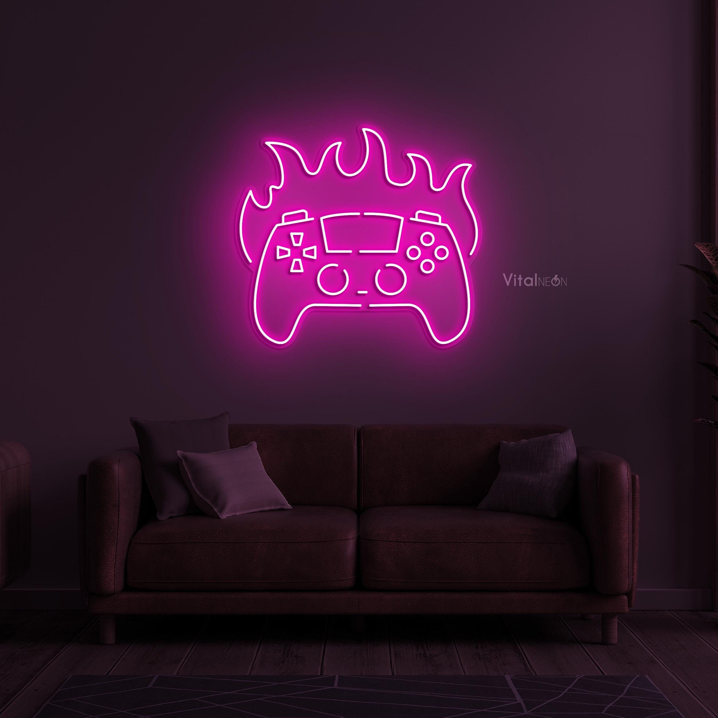 炎のゲームコントローラーネオンサイン、LED壁装飾 - Etsy 日本 炎のゲームコントローラーネオンサイン、LED壁装飾 - Etsy 日本