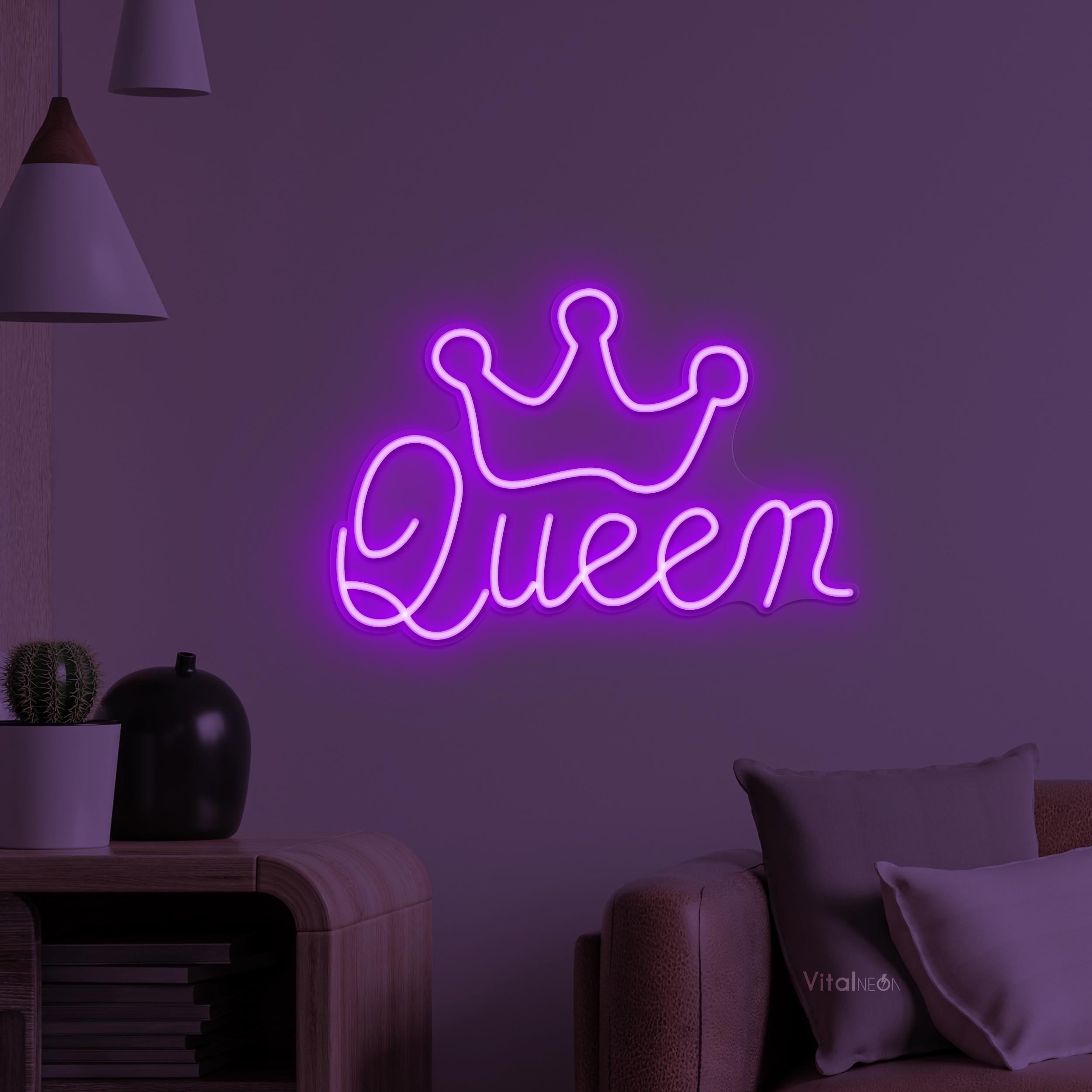 クラウン　crown 電光看板　オブジェ　照明 Queen Crown LED Light, Princess Girl Boss Power Room Party Wall