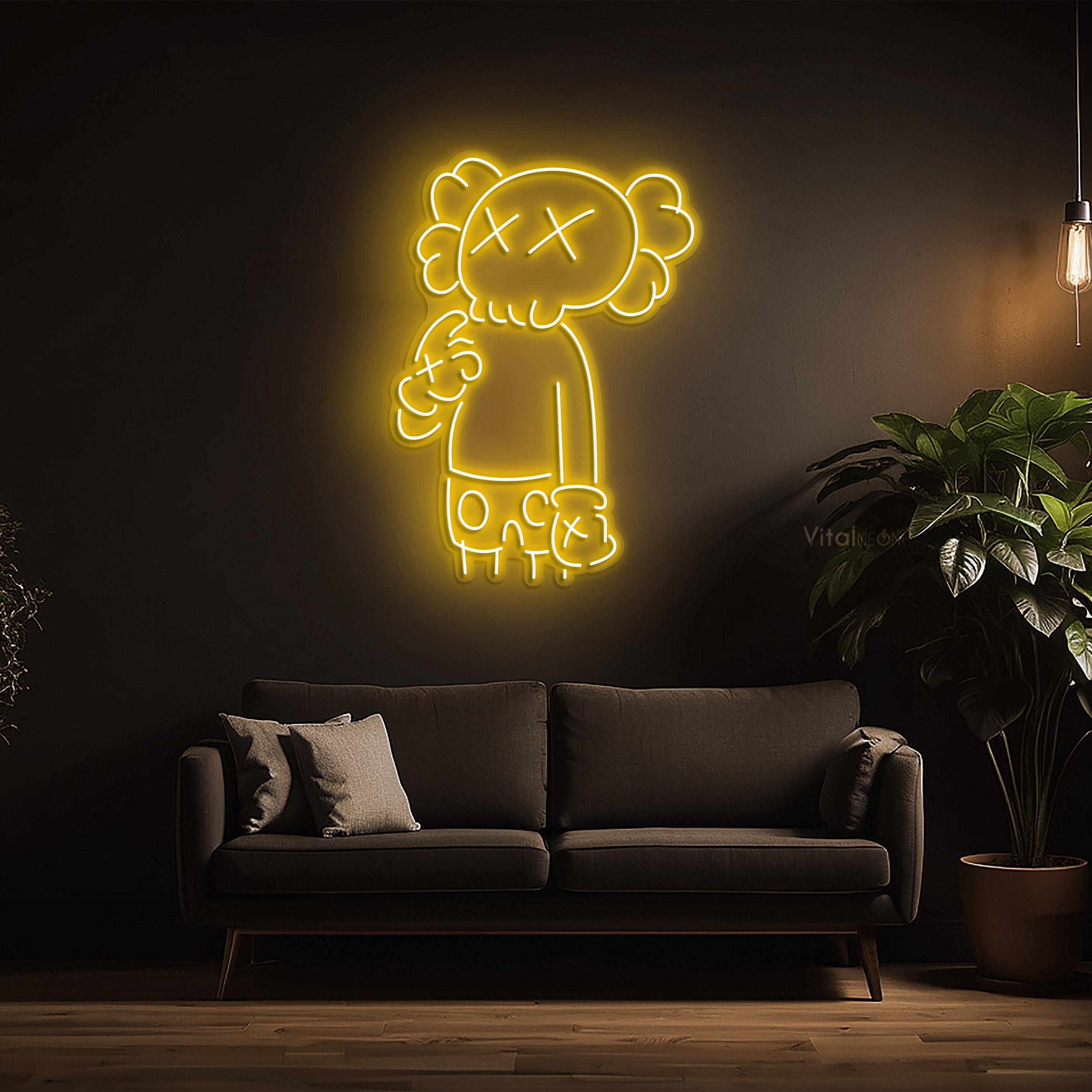 ネオンサイン LED ライト インテリア ウォールアート カウズ kaws 風 ネオンサイン LED ライト インテリア ウォールアート カウズ