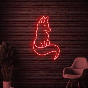 Fox Neon Sign, Fox LED Light, Cute Fox Wall Decor, Animal Shop Wall Art, Kid Room Neon Sign, Zoo Neon Decor, Personalized Gift for Fox Lover