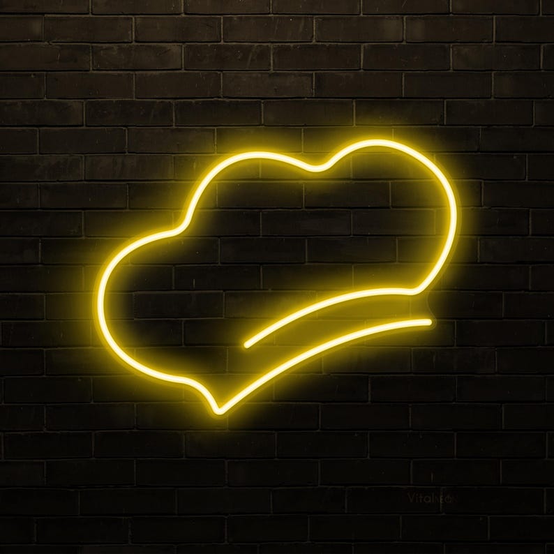 Chef Hat LED Light Neon Sign, Kitchen Cafe Bar Food Shop Wall Decor Art ...