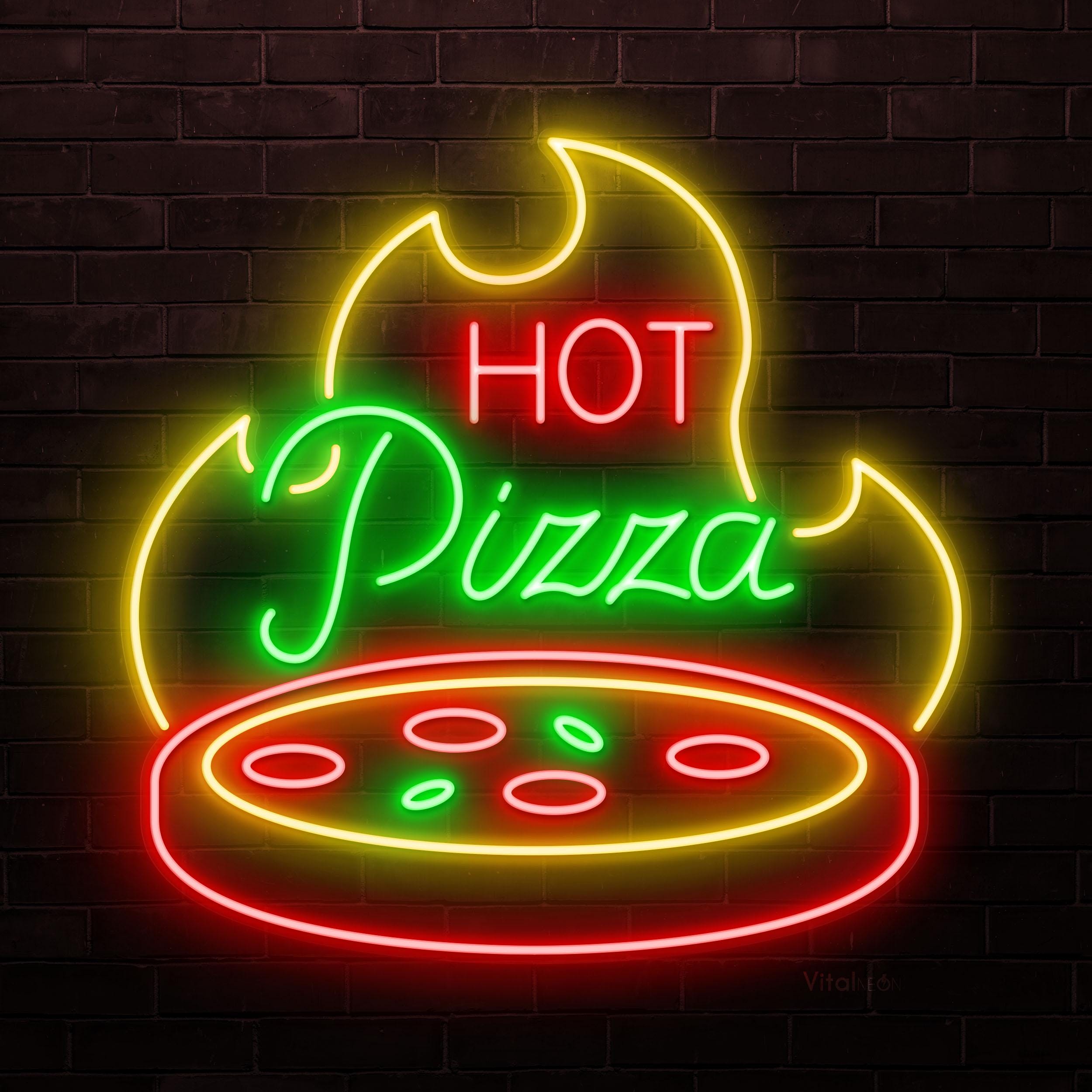 Hot Pizza Neon Sign, Pizza Shop LED Wall Decor - Etsy