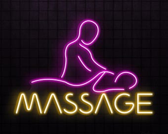 Masseur Leuchtreklame - LED-Wandkunst für Therapieraum, Spa oder Wellnessstudio