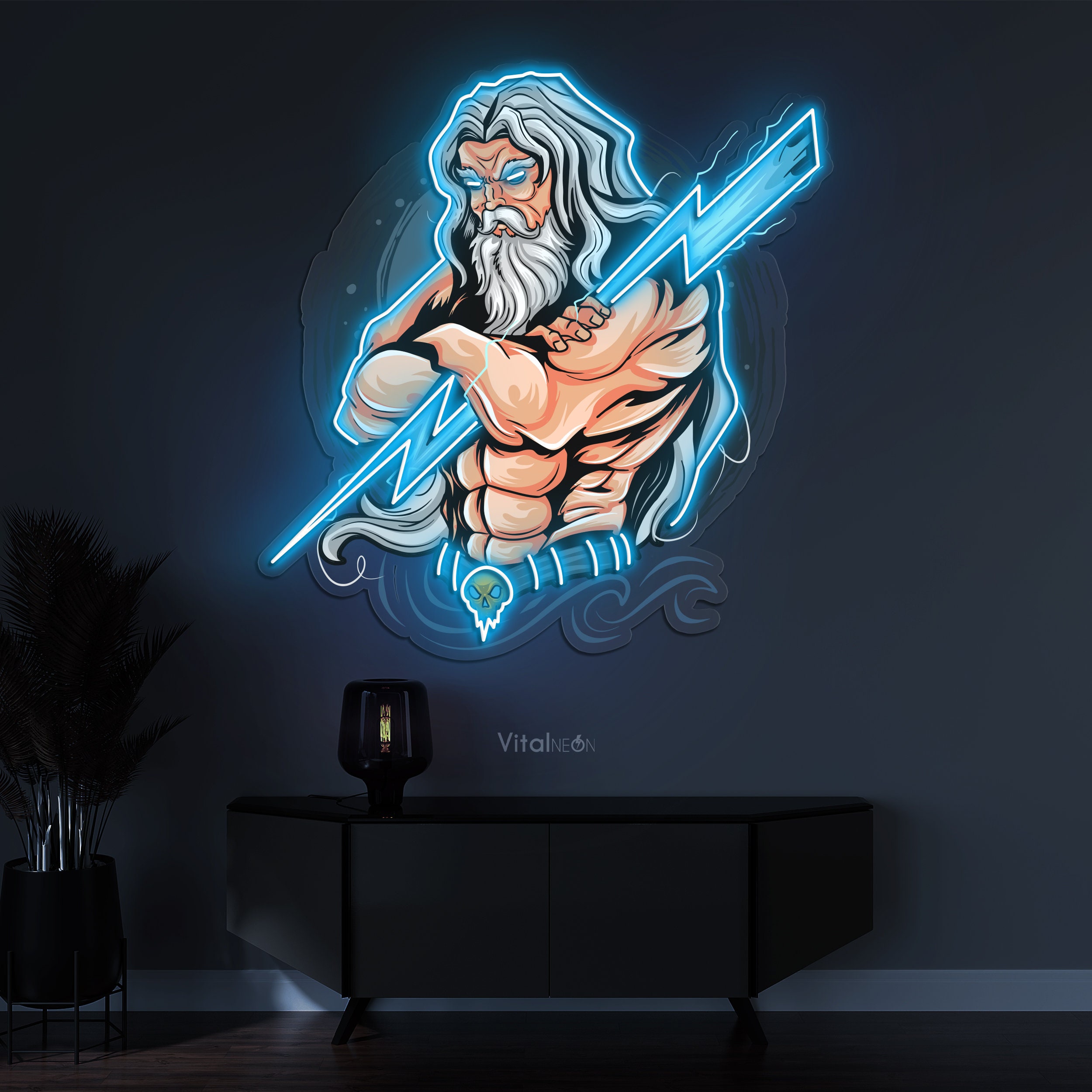 Zeus Thunder LED Light Neon Sign, Pop Art House Wall Decor Gift - Etsy