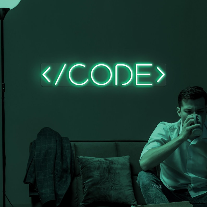 Code Neon Sign, Code Led Light, Gamer Room Wall Art, Coding Wall Decor ...