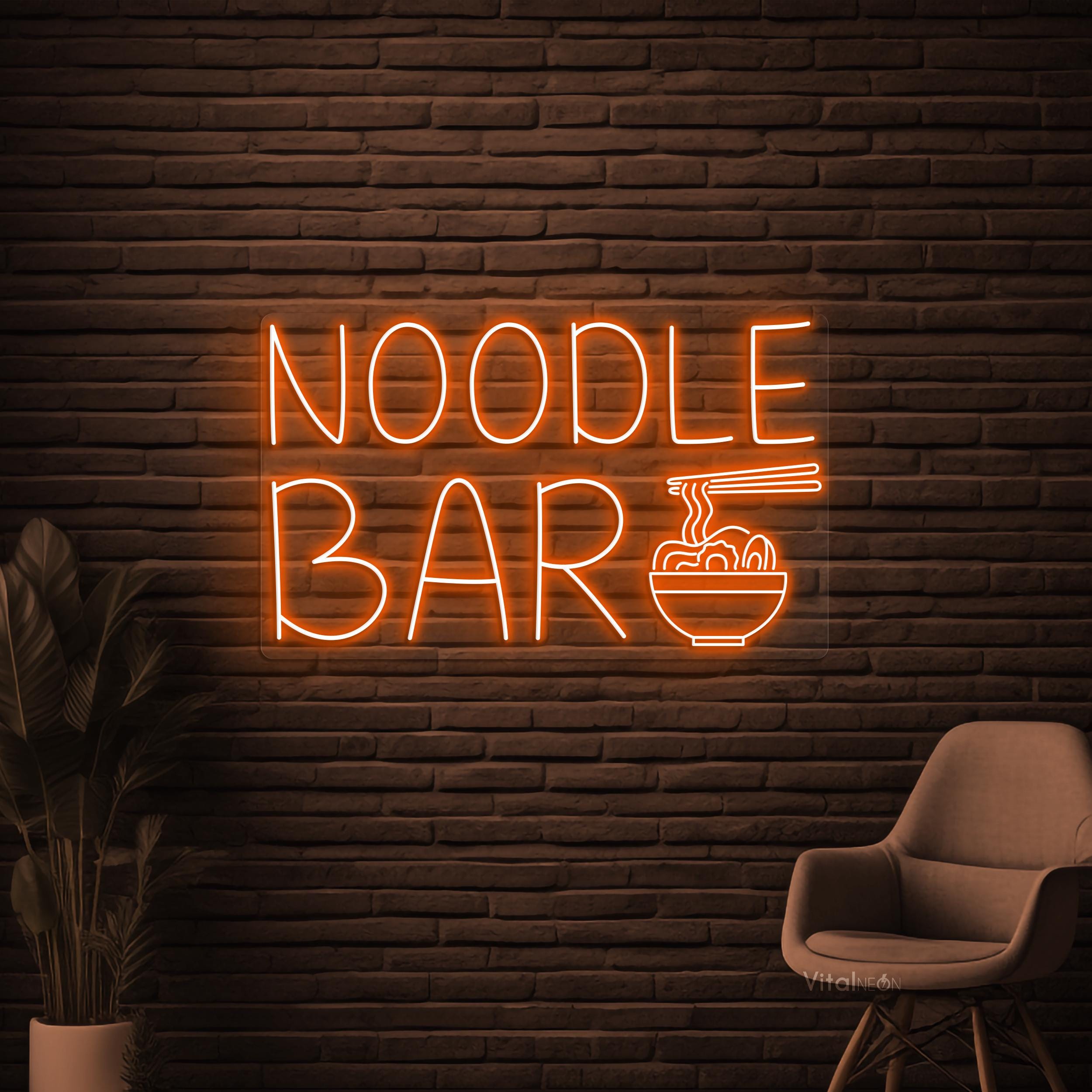 Noodles Sign Noodle Bar Neon Sign, Noodle Bar LED Light, Kitchen Wall Decor, Ramen ...