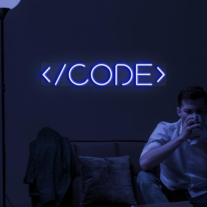 Code Neon Sign, Code Led Light, Gamer Room Wall Art, Coding Wall Decor ...