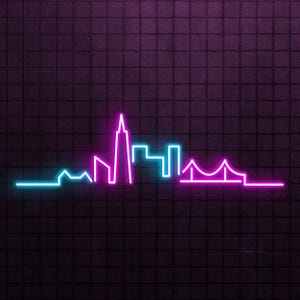 City Skyline Neon Sign, City Skyline LED Light, Bedroom Wall Decor, City Neon Light, Custom Neon Sign, Home Led Sign, Office Wall Light