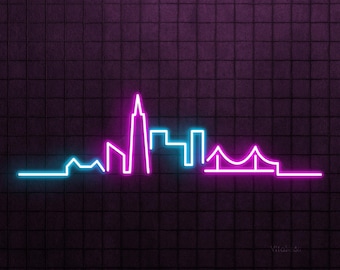 City Skyline Neon Sign LED Light Bedroom Wall Decor Custom Office Home Gift