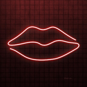 Lips Neon Sign, Lips LED Light, Kiss Wall Decor, Beauty Room Neon Art, Love Lips Neon Light, Couple Room Neon Sign, Bar and Cafe Wall Art