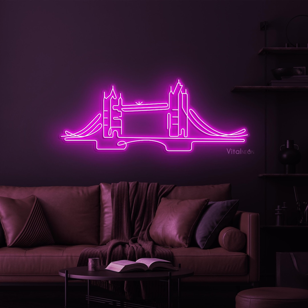 London Bridge Neon Sign, London Bridge LED Light, Bridge LED Neon Art