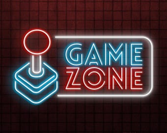 Letrero de neón para zona de juegos, luz LED para máquinas recreativas, decoración de pared para sala de juegos, decoración para dormitorio infantil, señalización personalizada para sala de juegos, regalo para fiestas infantiles con configuración de streaming
