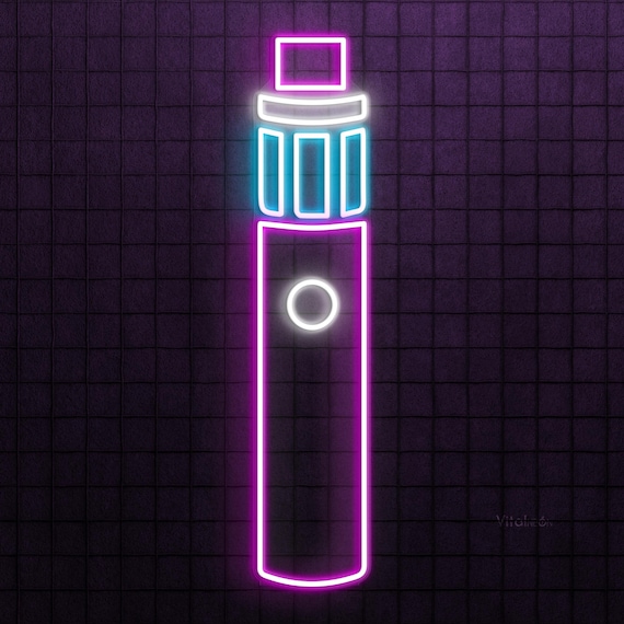 vape light white blue purple light Vape Pen LED Light Modern Vaping Wall Art Store Room Gaming Business Logo  Accent