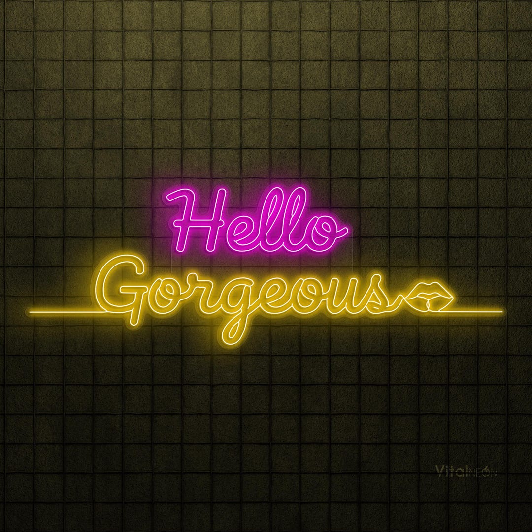 Computer Hello Gorgeous Hello Gorgeous Neon Sign Beauty Salon LED Wall Art Makeup Room Decor ...