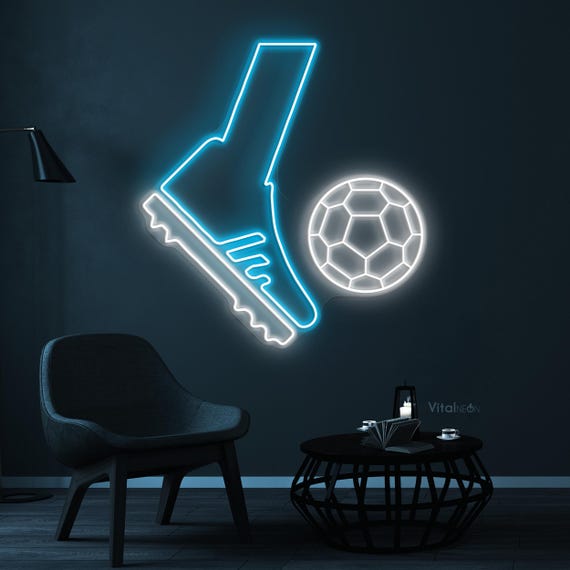 キックボールネオンサインLEDライトサッカーウォールアート