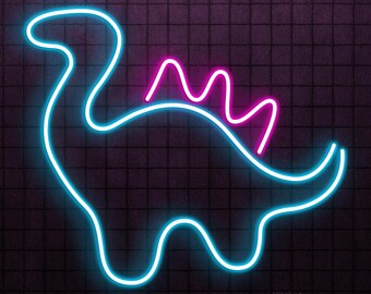 Stegosaurus Neon Sign, Stegosaurus LED Light, Dinosaur Wall Decor, Kids Room Wall Art, Game Room Neon Light, Home Neon Decor, Cute Dino Art