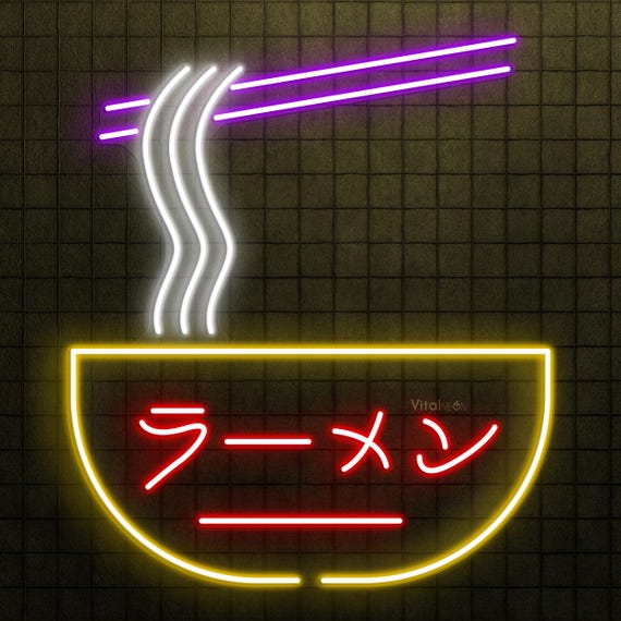 ラーメンボウル ネオンサイン OPEN　ラーメン　飲食店　看板 ラーメンネオンサイン、ラーメンLEDライト、ラーメンボウルウォール