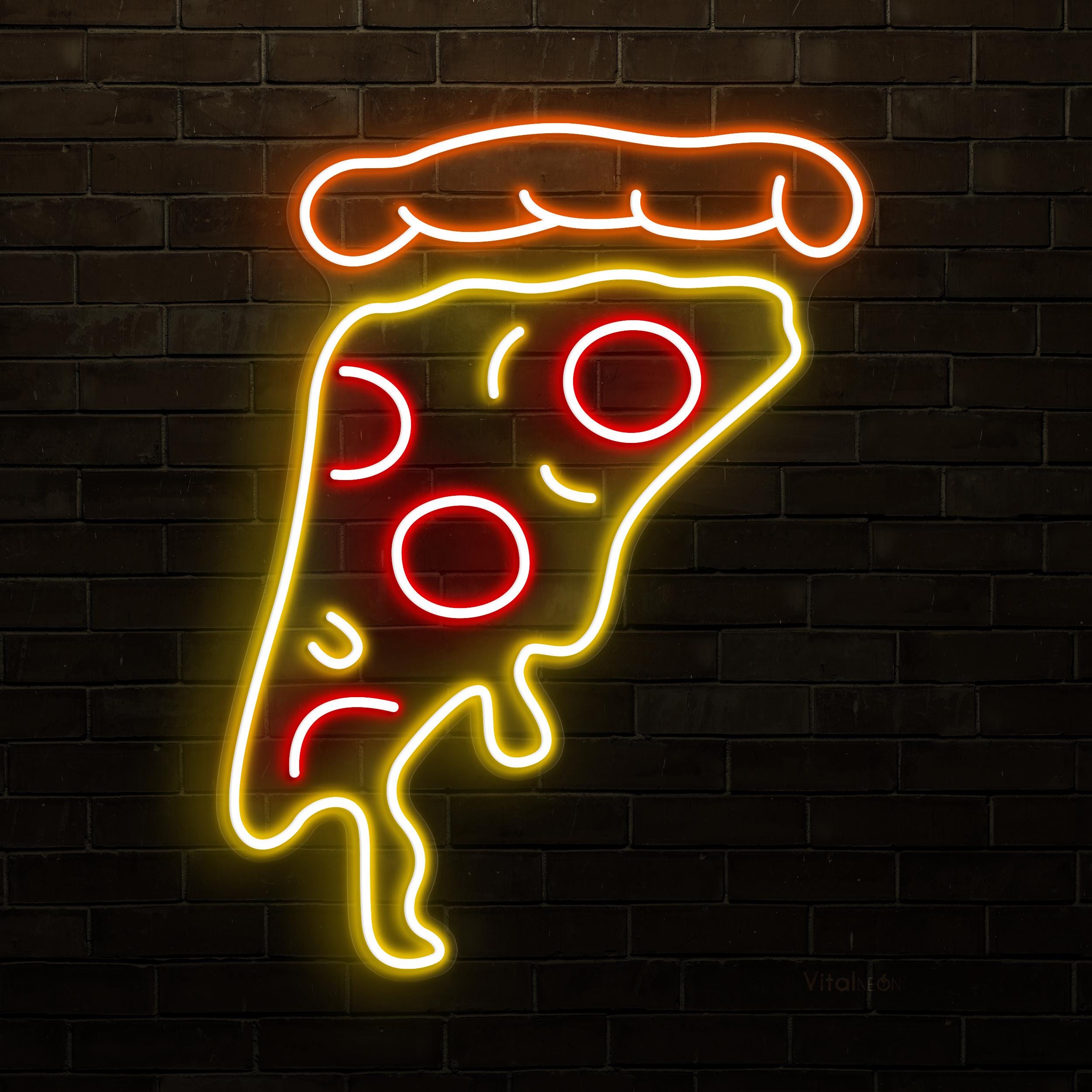 Qaero Welcome Pizza Lovers Neon Sign – Dimmable Red LED Pizza Storefront Light, USB Powered, 12.5 X 12.9 Inch Wall Decor For Bar, Kitchen, Shop, Or Hotel