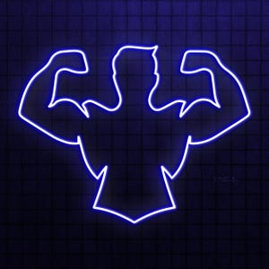 Bodybuilder Neon Sign, Bodybuilder LED Light, Gym Wall Decor, Muscle Wall Art, Fitness Studio Neon Light, Strongman Led Sign, Gym Lover Gift
