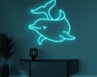 Dolphin Neon Sign LED Light Personalized Kids Room Wall Decor Sea