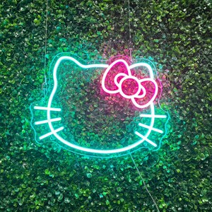 Cute Kitty Cat Face Neon Sign Adorable LED Light Decor for Bedroom ...