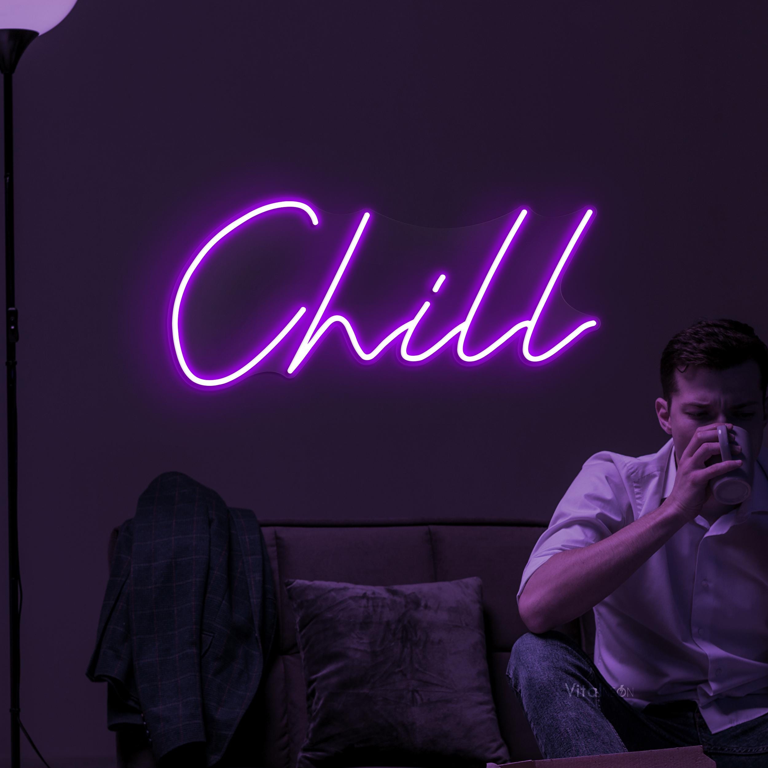 Chill Neon Sign, LED Relax Wall Decor, Calm Vibe Light - Etsy