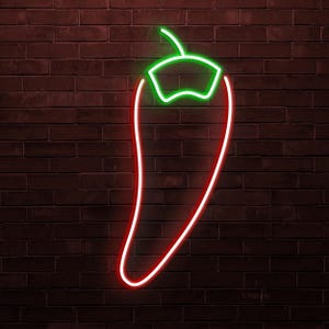 Chili Pepper Neon Sign, Hot Chili Pepper LED Light, Spicy Food Wall Decor, Mexican Restaurant Wall Art, Kitchen Neon Light, Spice Lover Gift