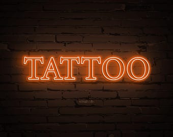 Tattoo Neon Sign, Ink Studio LED Light, Gothic Wall Art for Tattoo Parlor, Man Cave, Bar, Bedroom, Game Room, Punk Decor, Tattoo Artist Gift