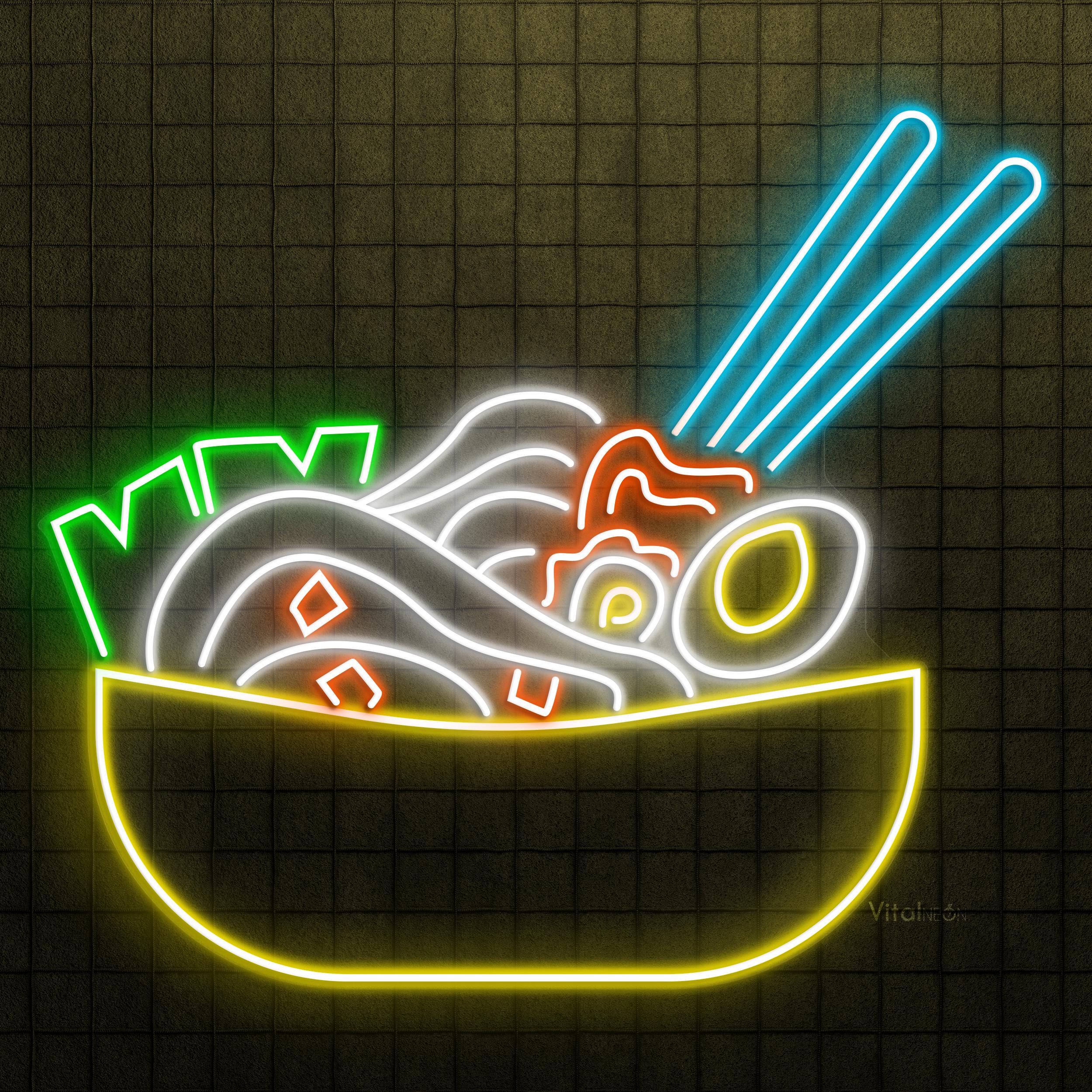 ラーメンボウルネオンサイン、麺類店の装飾、料理用LEDライト - Etsy 日本