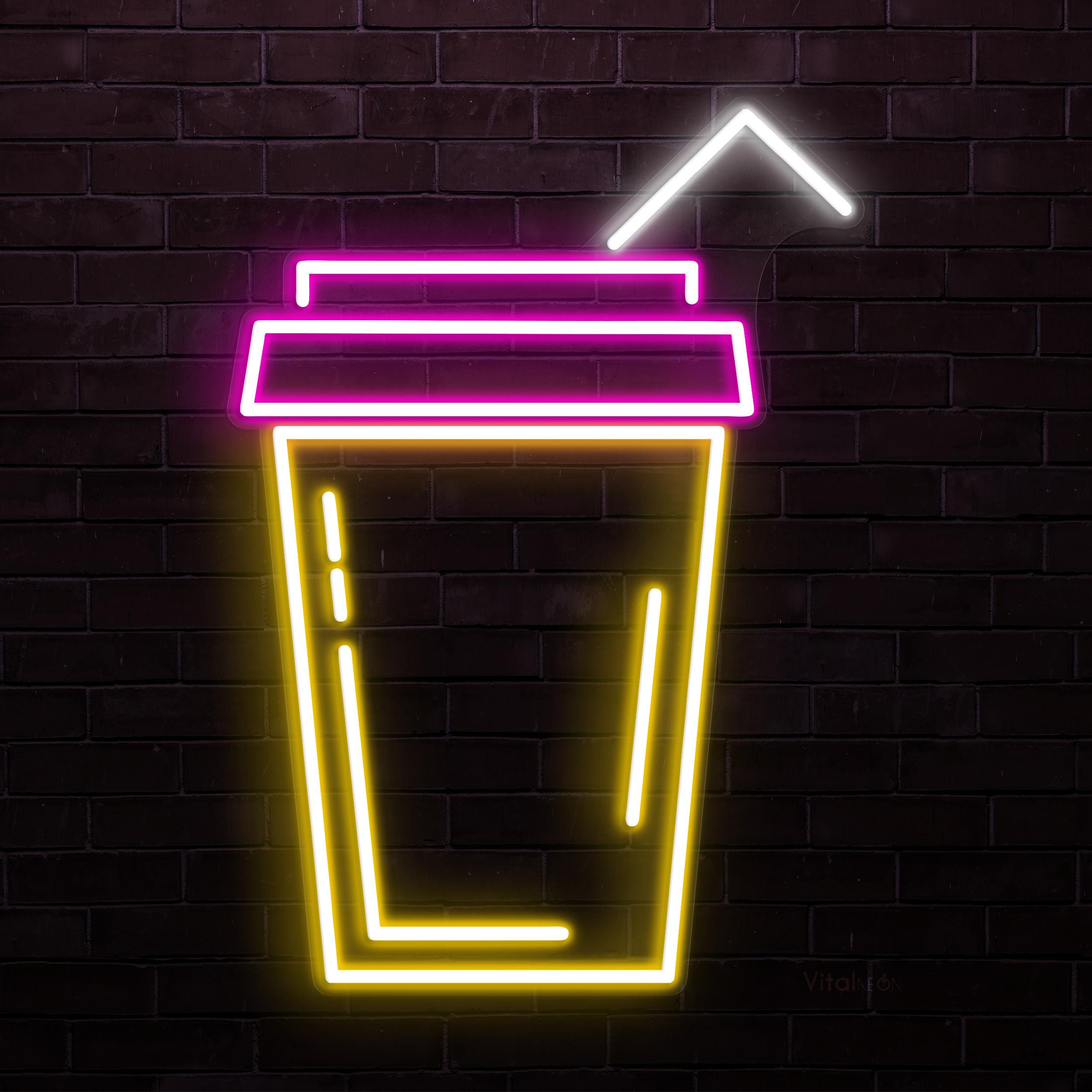 Drink Cup LED Neon Sign, Juice Bar Decor, Kitchen Wall Art - Etsy