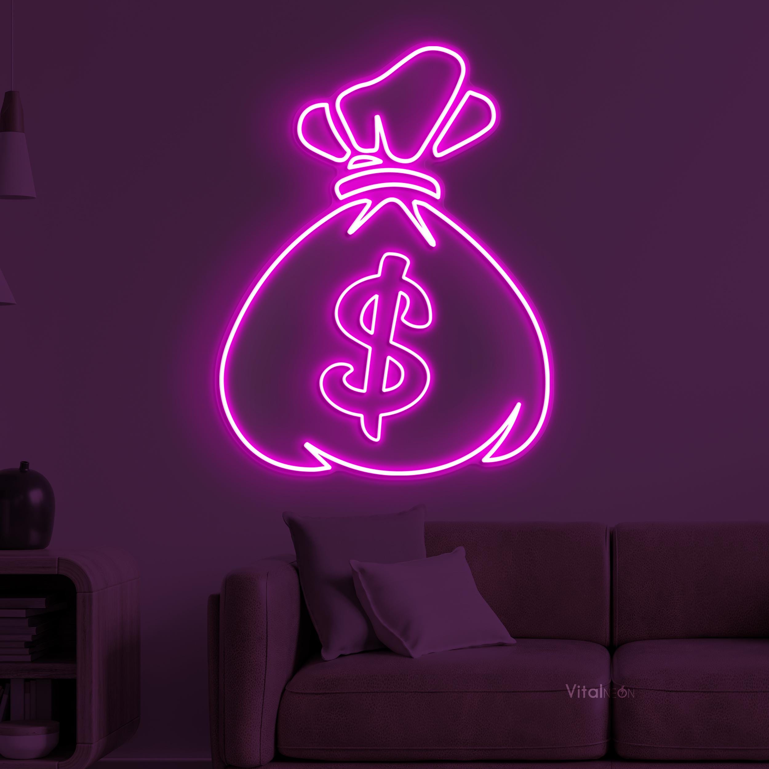 Money Bag Neon Sign, Office Wall Decor, Business LED Light - Etsy