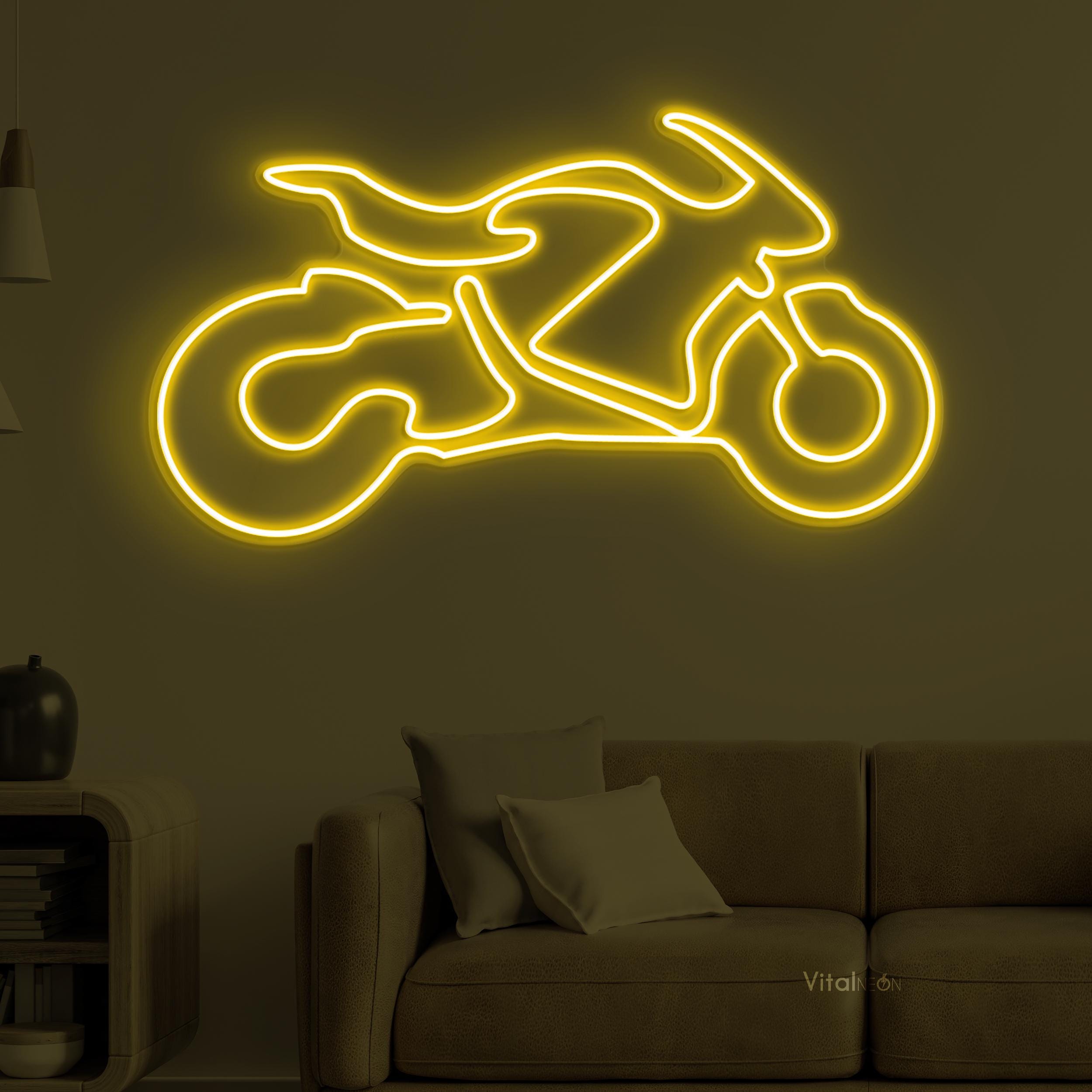 Motorcycle LED Neon Sign, Sports Bike Garage Wall Decor - Etsy