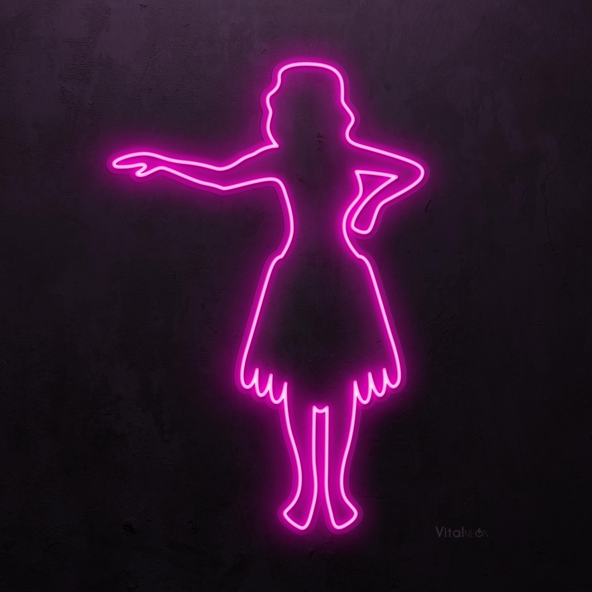 Hula Girl Neon Sign LED Light Dancing Woman Wall Art Party Studio
