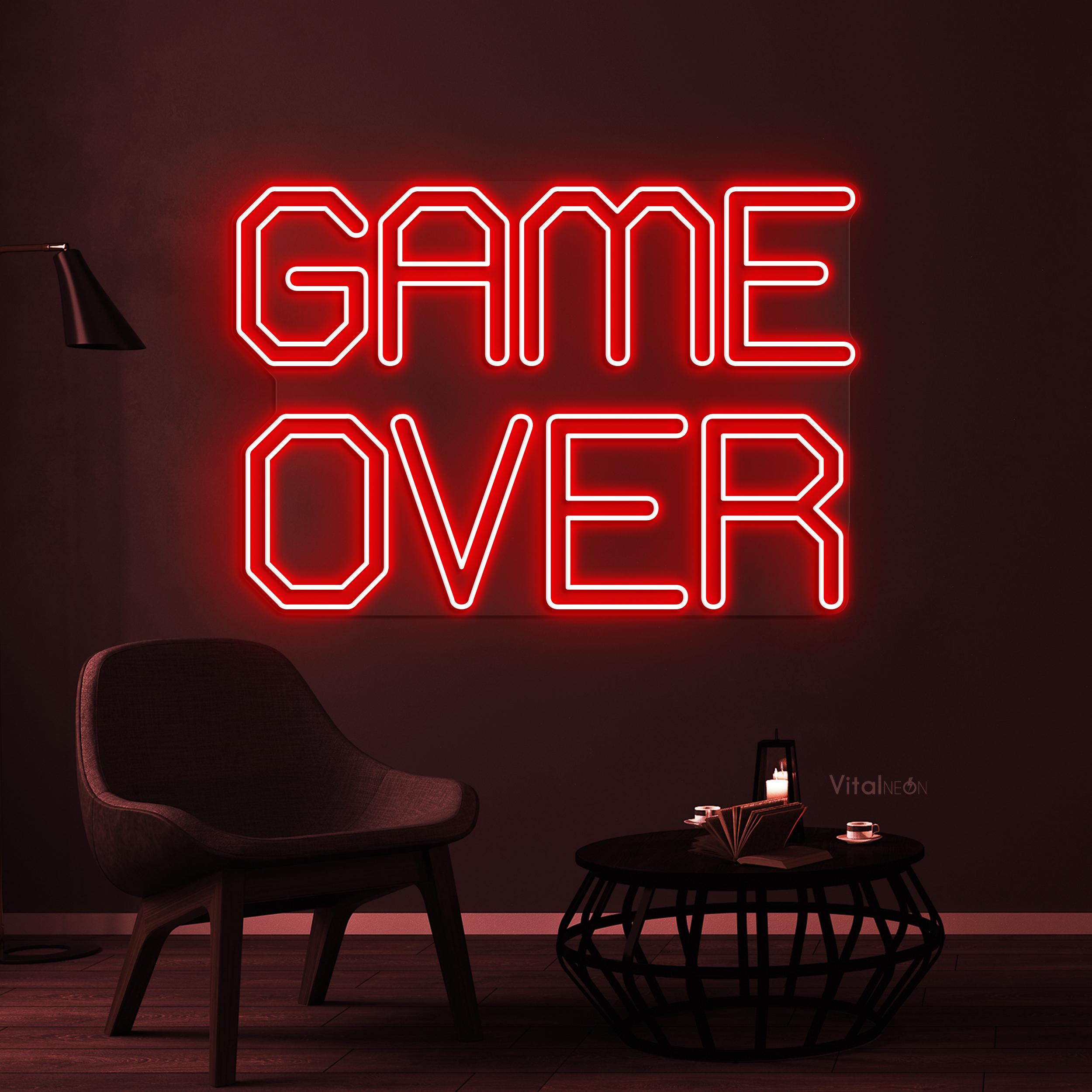 GAME OVER Video LED Neon Sign, Gaming Zone Boy Room Lover Gift - Etsy