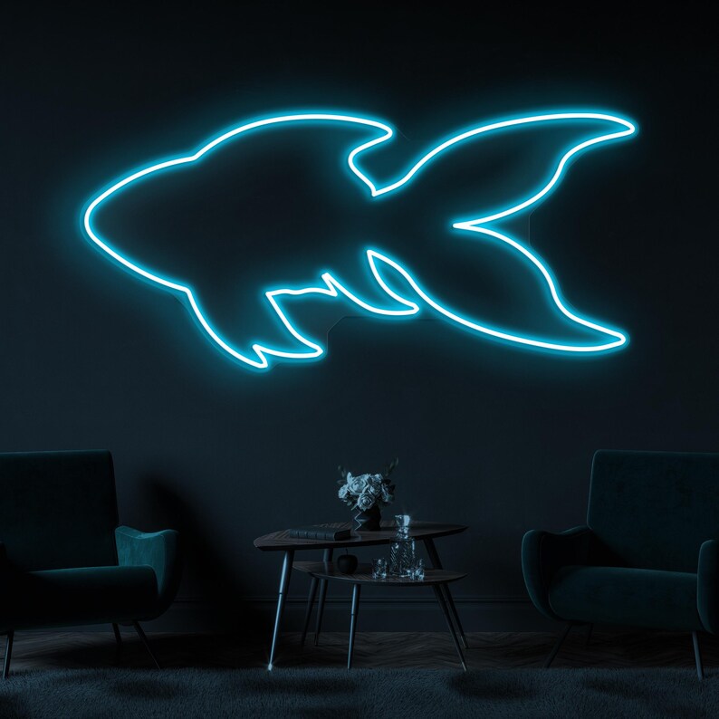 Goldfish LED Neon Sign, Kids Room Decor, Aquarium Wall Art - Etsy