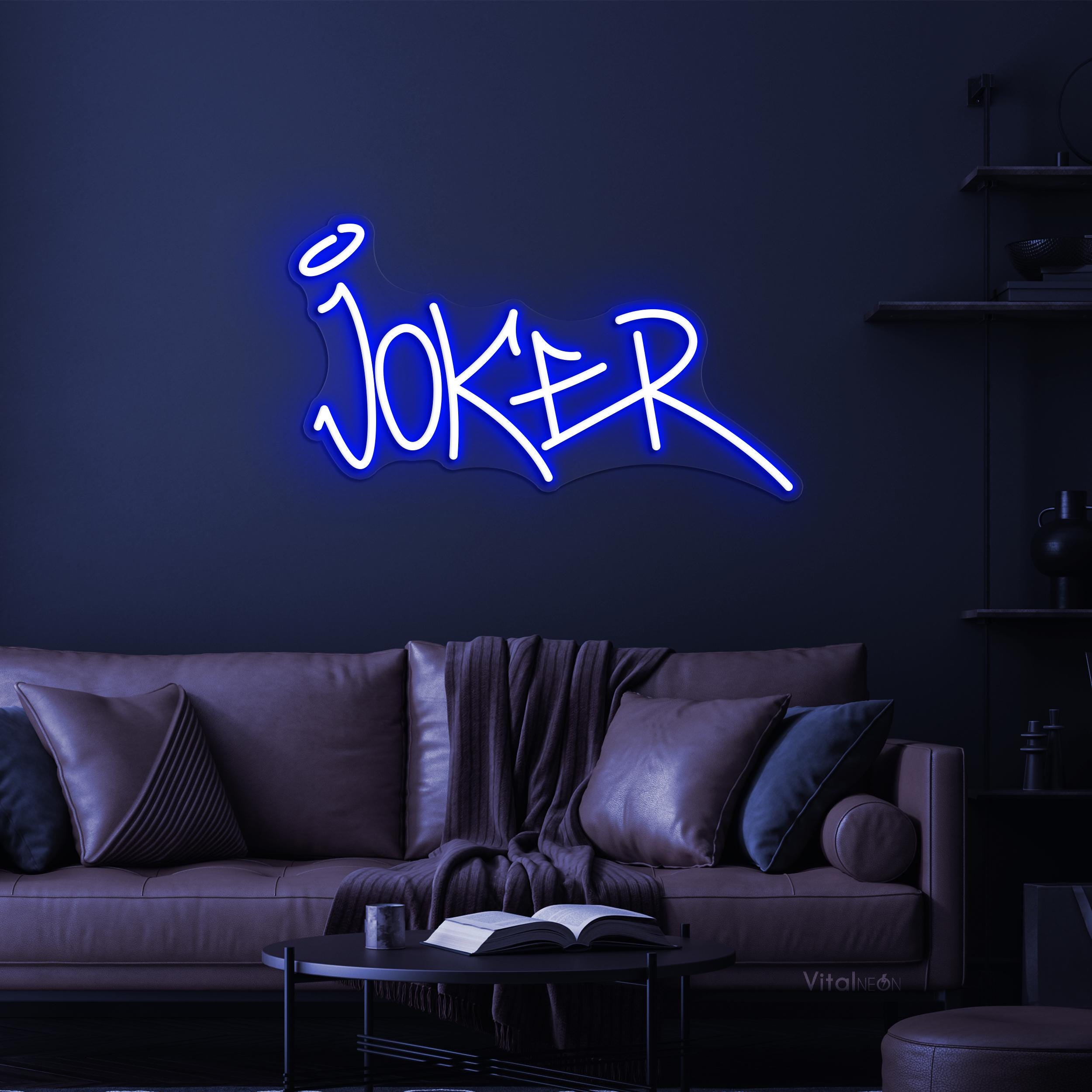 Joker Neon Sign, Joker LED Light, Joker Logo Wall Decor, Game Room