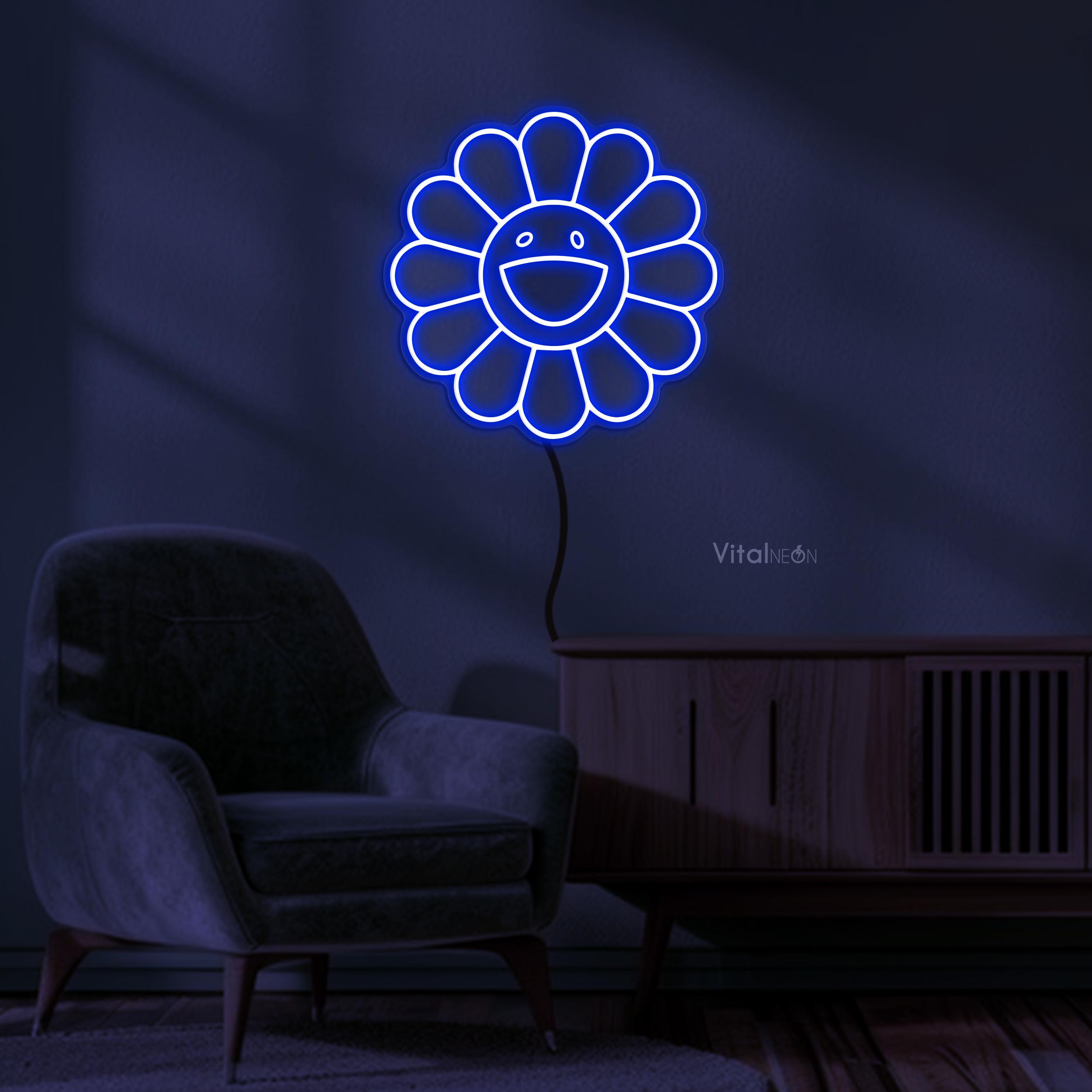 ひまわりネオンサイン、スマイリーフラワーLEDライト、ひまわりLED