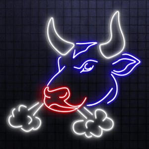 Bull Neon Sign, Bull Head Light Sign, Longhorn Bull Light, LED Bull Sign, Cowboy Decor, Mancave Art, Farmhouse Decor, Gift for Bull Lover
