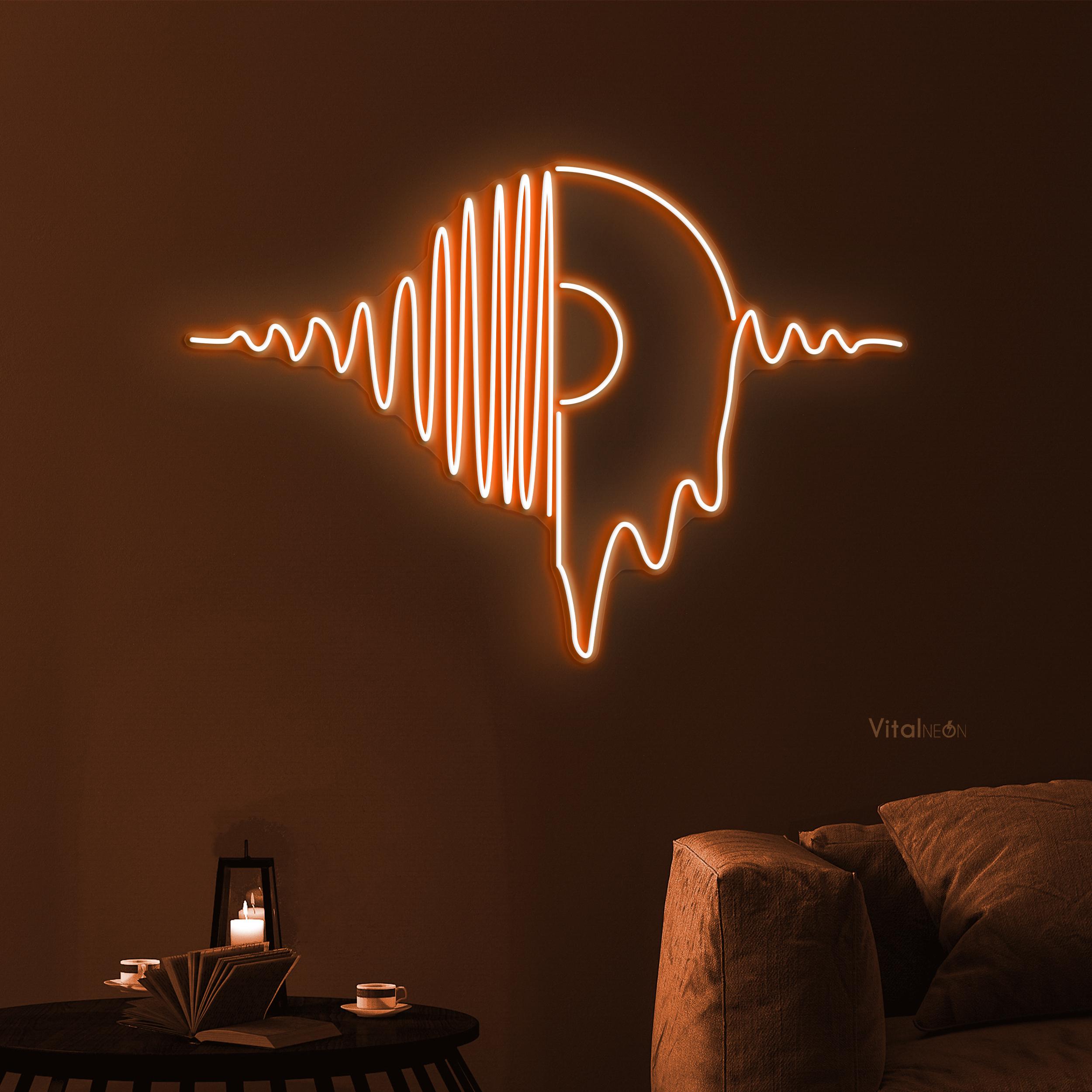 Vinyl Disc Sound Wave LED Neon Sign, DJ Music Room Wall Art Decor