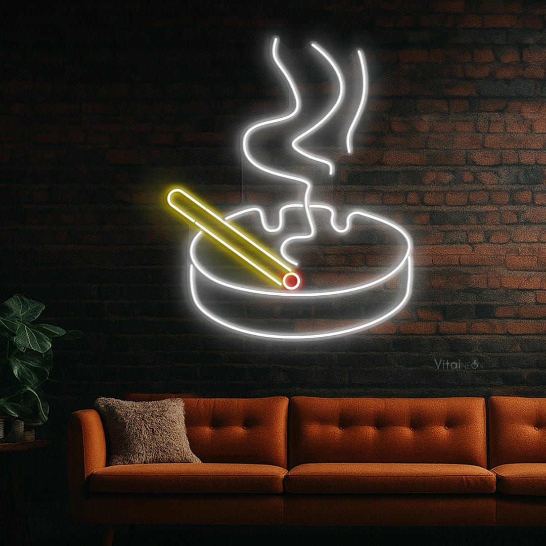 タバコ灰皿 LED ネオンサイン スモークショップ 男の隠れ家 バー
