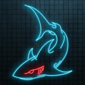 Shark Neon Sign, Shark LED Light, Ocean Predator Wall Decor, Shark Attack Wall Art, Horror Shark Sign, Fish Shop Neon Light, Sea Food Decor