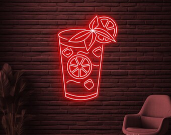 モヒート ネオンサイン、モヒート LED ライト、カクテル ウォールデコ