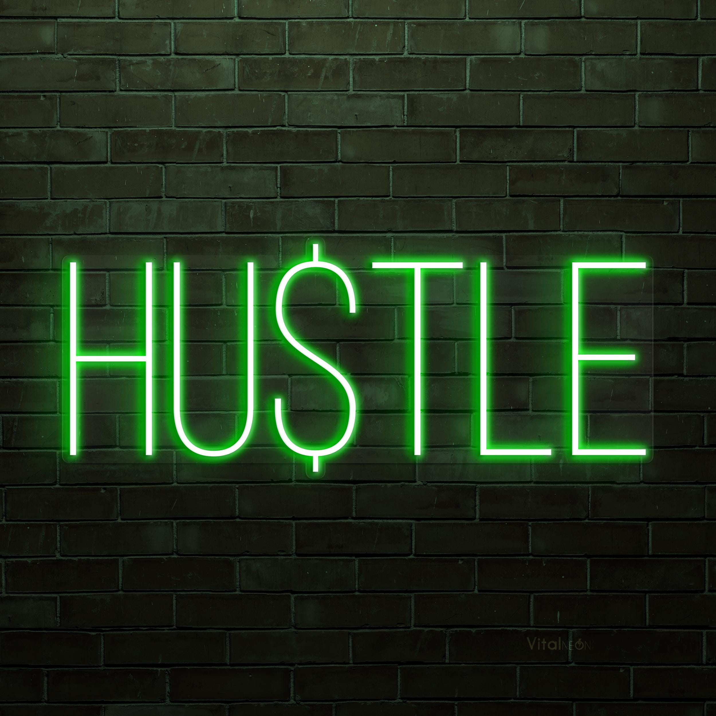 HUSTLE Neon Sign, HUSTLE Led Light, Grind Hard Wall Decor, Boss