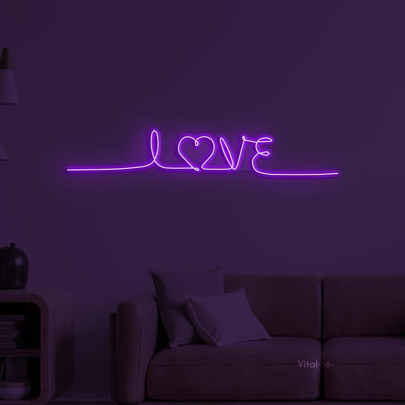 Love Neon Sign Romantic Wall Art Couple Home Anniversary Decor - Etsy UK