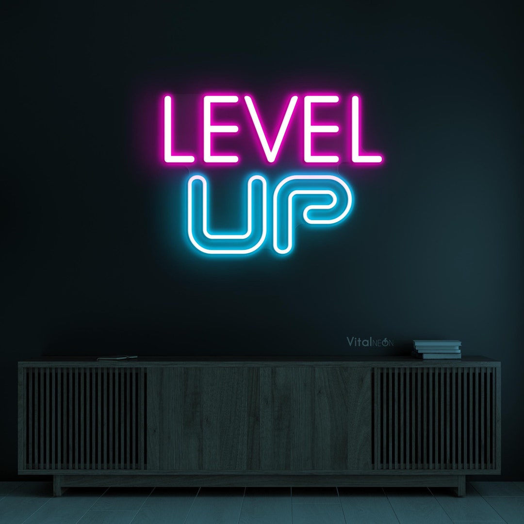 Level up Neon Sign, Level up LED Light, Gaming Room Decoration ...
