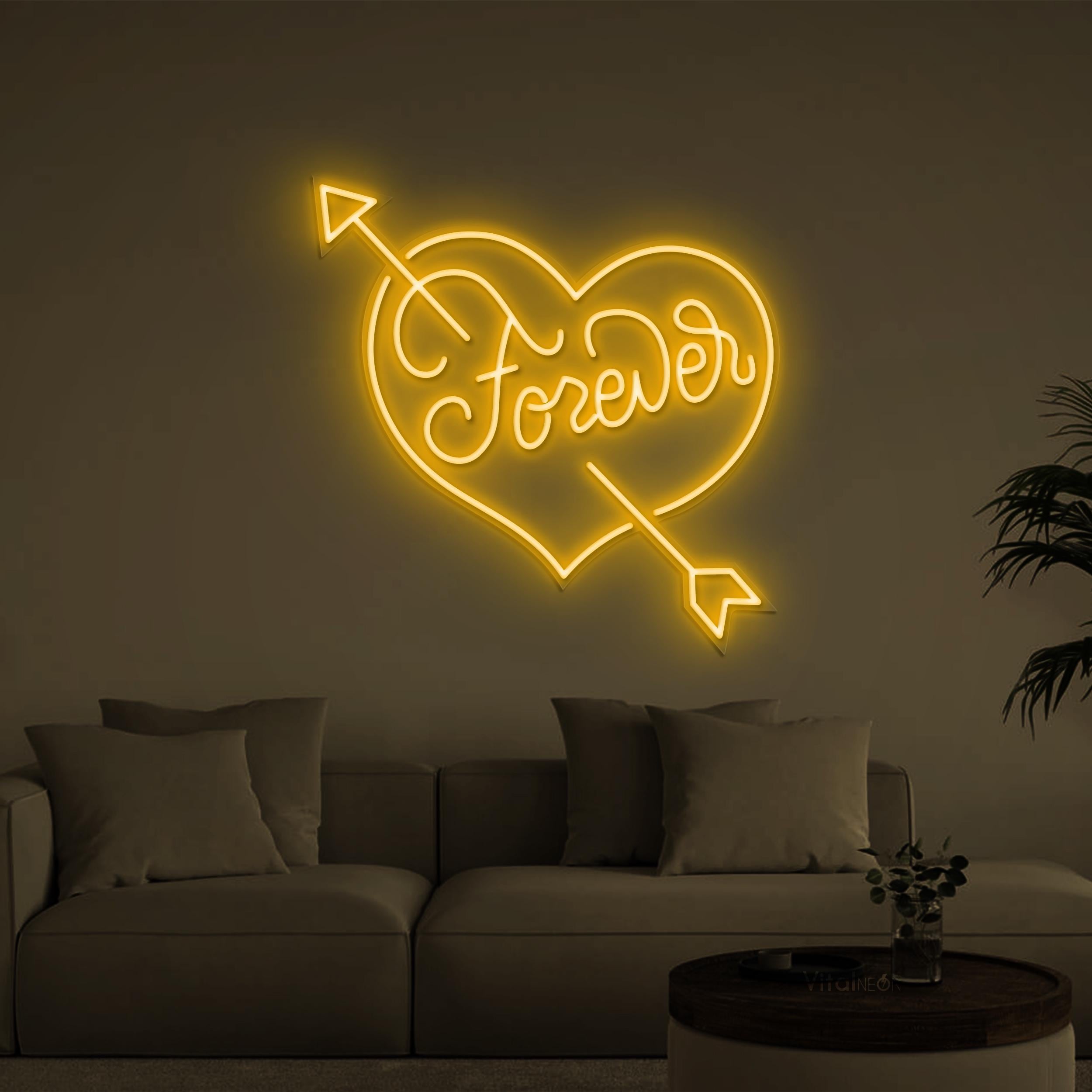 Forever Neon Sign Heart Love LED Light Anniversary Wedding