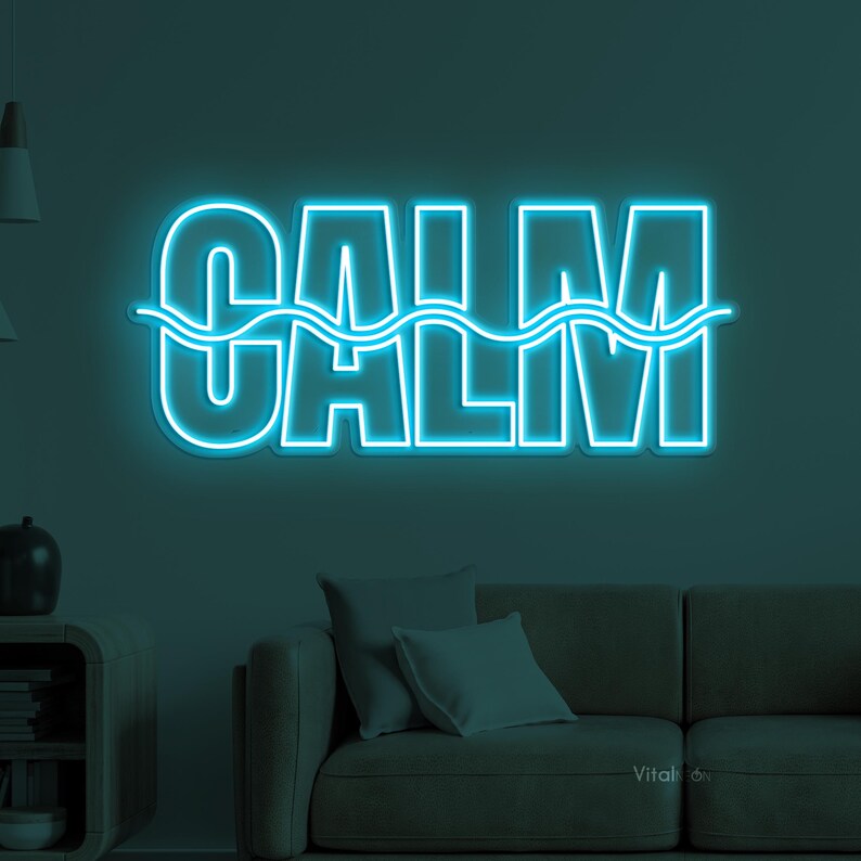 CALM Neon Sign, LED Wall Decor, Home Cafe Bar Studio Relaxing Light ...