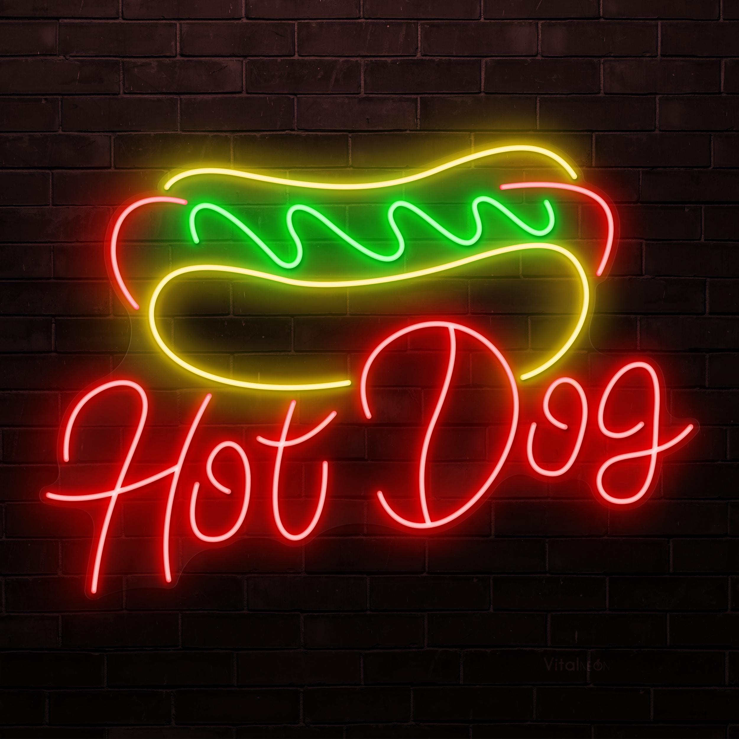 Hot Dog LED Neon Sign, Fast Food Shop Cafe Home Bar Decor Gift - Etsy