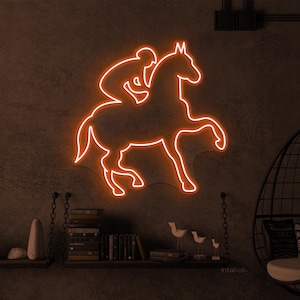 Horse Rider Neon Sign, Horse Rider LED Light, Bucking Horse Wall Decor, Horse Wall Art, Custom Sign, Horse Farm Neon Sign, Horse Lover Gift